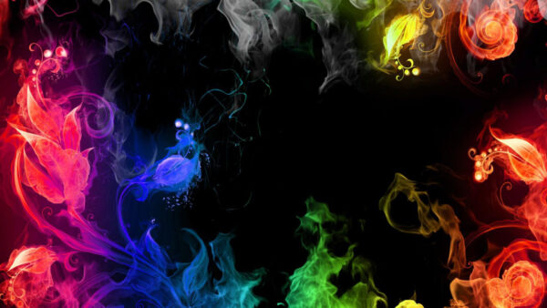 Wallpaper Desktop, Background, Smokes, Colorful, Black, Pride, Leaves