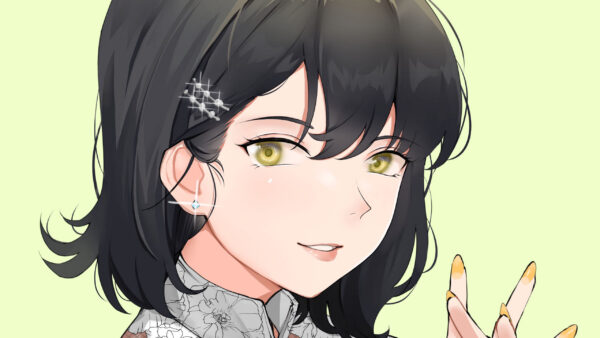 Wallpaper Hair, Eyes, Anime, White, Stone, Background, Clips, Yellow, Black, Girl