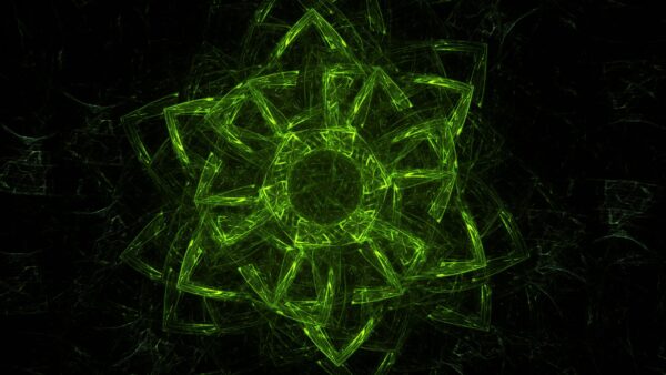 Wallpaper Green, Glow, Star, Fractal, Trippy