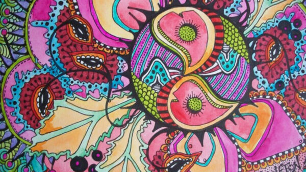 Wallpaper Hippie, Lines, Dots, Design, Art