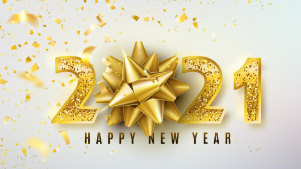 Wallpaper White, Year, Background, 2021, Word, New, Happy, Golden