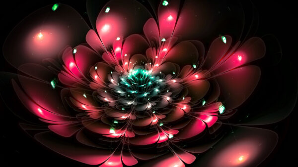 Wallpaper Abstract, Abstraction, Flower, Blue, Desktop, Red, Fractal