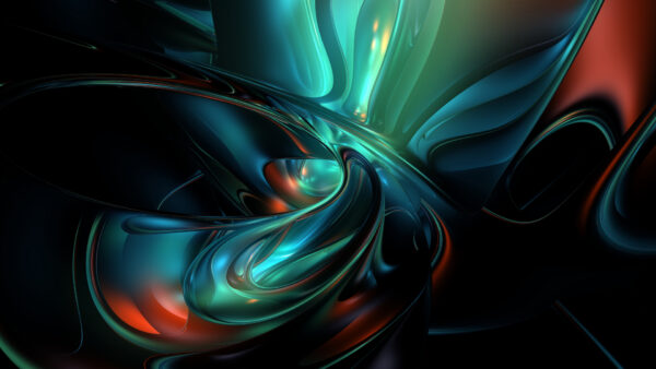 Wallpaper Blue, Abstract, Desktop, Green, Fractal, Orange
