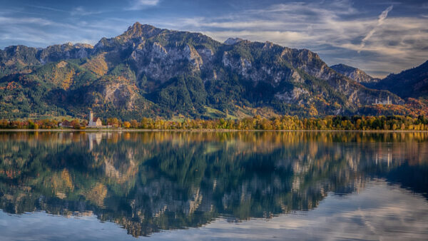 Wallpaper Bavaria, Mountain, Germany, Forggensee, Reflecting, Alps, Castle, Desktop, Nature, Neuschwanstein, Lake