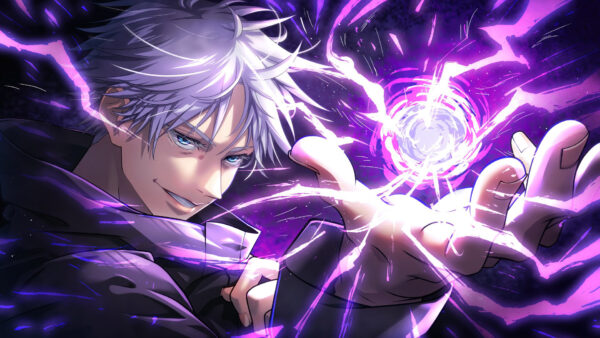 Wallpaper White, Purple, Gojo, Satoru, Kaisen, Hair, Background, Jujutsu