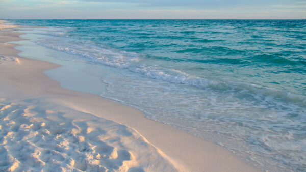 Wallpaper Waves, White, Sand, Ocean, Beach