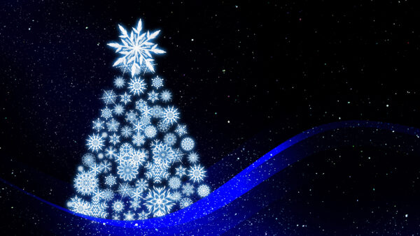 Wallpaper White, Sparkles, Blue, Tree, Snowflake, Christmas, Desktop, Artistic