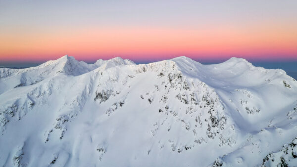 Wallpaper Covered, Light, Mountains, Mobile, Desktop, Snow, Pink, Blue, Sky, Nature, Background