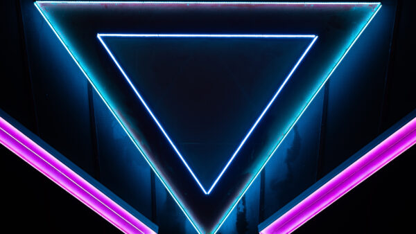 Wallpaper Colorful, Lights, Neon, Triangle