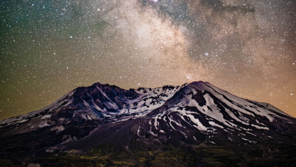 Wallpaper Capped, Mountain, Beautiful, During, Mobile, Nature, Snow, Milkyway, Above, Daytime, Stars, Desktop