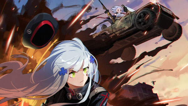 Wallpaper Background, Flying, Frontline, HK416, Girls, Desktop, With, Geep, Games