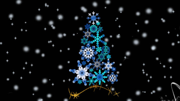 Wallpaper Star, Artistic, Holiday, Christmas, Desktop, Snowflake, Tree, Black, Blue