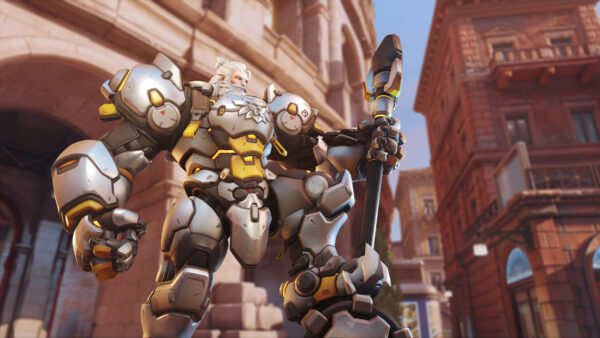 Wallpaper Reinhardt, Building, Background, Overwatch