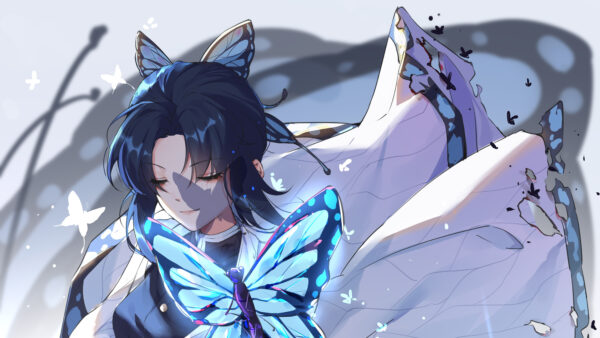 Wallpaper Anime, Demon, Girl, Desktop, Shinobu, Butterfly, Kochou, Slayer