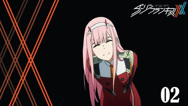 Wallpaper Zero, Hiro, Red, Two, Anime, With, FranXX, Darling, Pink, Black, Hair, Desktop, Lines, Cross, Background