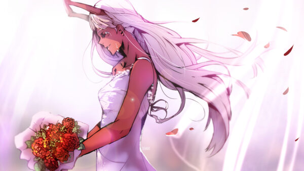 Wallpaper The, Desktop, Background, Anime, Hair, Red, FranXX, Zero, Pink, With, Flowers, Having, Darling, Two