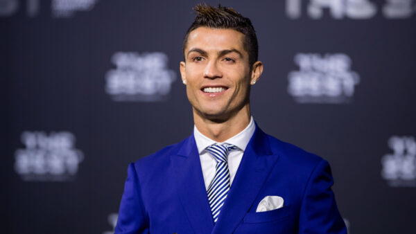 Wallpaper Ronaldo, Blue, Cristiano, Suit, Wearing, Smiley, CR7, Coat