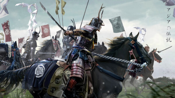 Wallpaper Armor, Warrior, Katana, Horse, Samurai