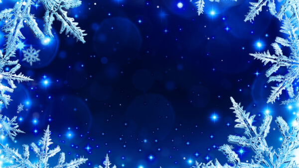 Wallpaper Desktop, Snowflake, Background, Blue, Whit, Artistic