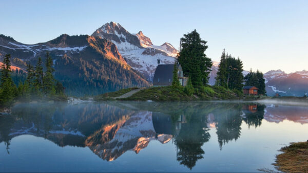 Wallpaper Landscape, White, River, Reflection, View, Mountains, Nature, Covered