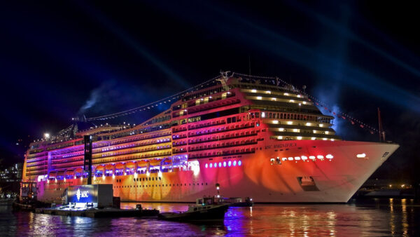 Wallpaper With, Ship, Colorful, White, Desktop, During, Cruise, Nighttime, Lights