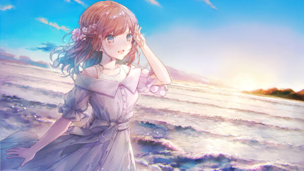 Wallpaper Anime, Brown, Girl, Short, Hair, Dress
