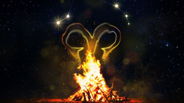 Wallpaper Background, Fire, Aries, Wood, Symbol, Sky, Starry