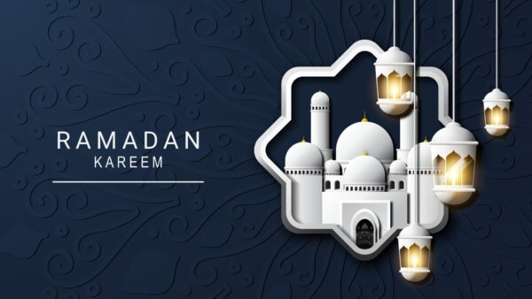 Wallpaper Ramadan, Blue, Mubarak, Kareem, Eid, Background
