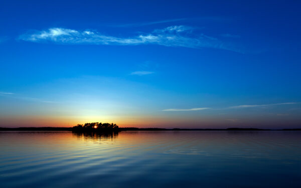 Wallpaper Sunset, Blue