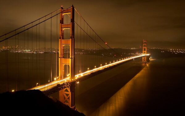 Wallpaper Bridge, Gate, Nights, Golden