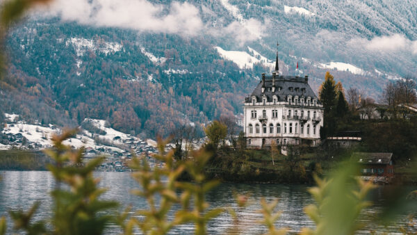 Wallpaper Desktop, With, Travel, Covered, Snow, Mountain, Mansion, Castle, Mobile