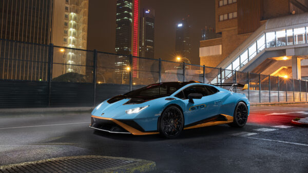 Wallpaper Blue, 2021, Lamborghini, Cars, STO, Huracan