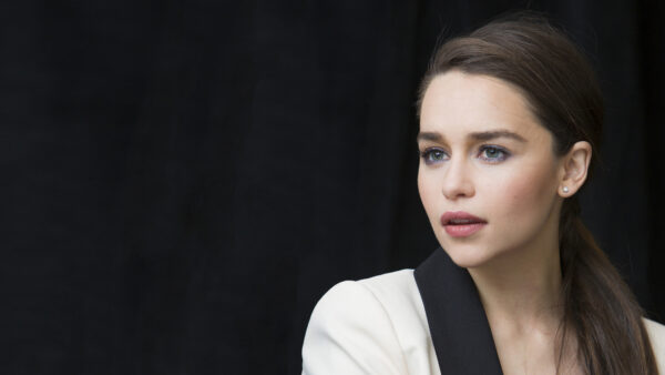 Wallpaper White, Emilia, Background, Brunette, Wearing, Girls, Black, Actress, Clarke, Dress