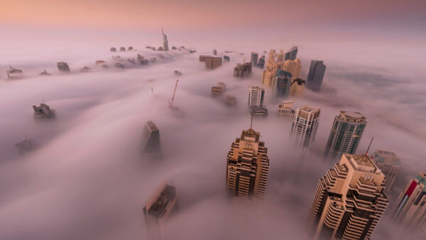 Wallpaper United, City, Arab, Desktop, Covered, Fog, Emirates, Dubai, Travel