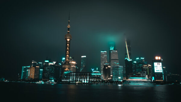 Wallpaper Pearl, Tower, Shanghai, Skyscraper, Mobile, Night, Oriental, Skyline, Travel, Desktop, City