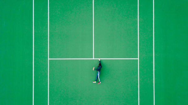 Wallpaper Person, Lying, Tennis, View, Green, Aerial, Court, Desktop