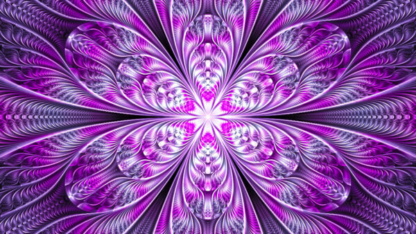 Wallpaper Abstraction, Purple, Flower, Fractal, Trippy