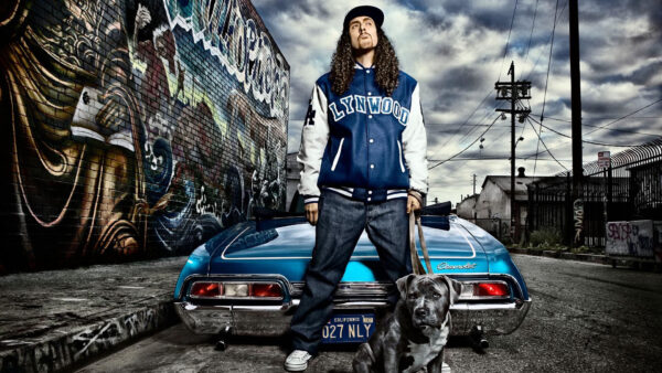 Wallpaper Man, Car, Blue, With, Desktop, Background, Gangster, Dog