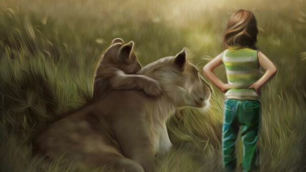 Wallpaper Child, Desktop, Picture, Artistic, Lion, And