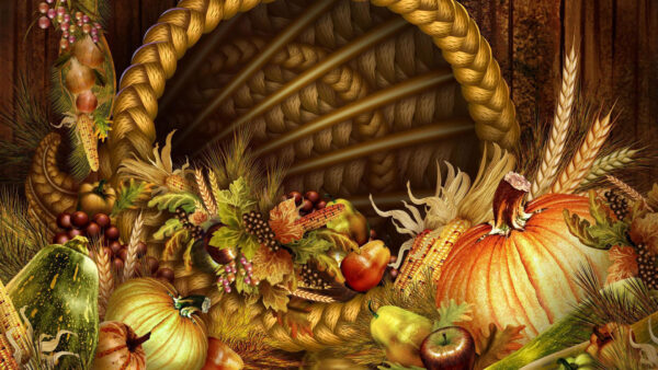 Wallpaper Fruits, With, Pumpkin, Thanksgiving, Desktop