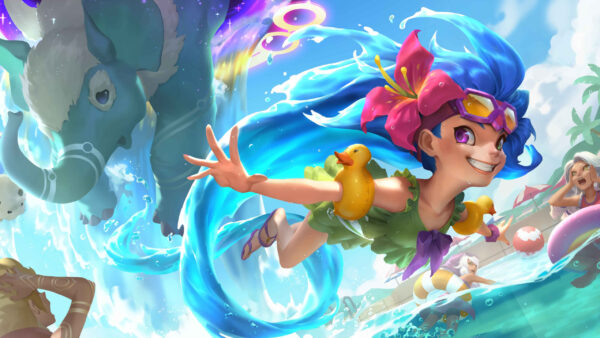 Wallpaper Blue, Runeterra, Zoe, Purple, Hair, Legends, Eyes