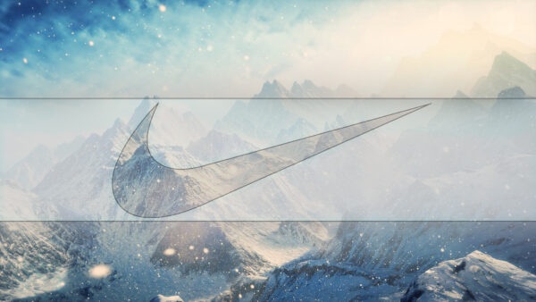 Wallpaper Desktop, Starry, Background, Mountain, Nike, Logo