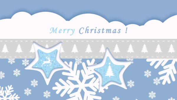 Wallpaper Reindeer, Snowflake, Tree, Christmas, Desktop, Blue, Merry