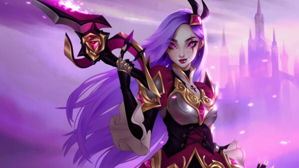 Wallpaper Sword, Eyes, Legends, Long, League, Pink, Katarina, Hair, Purple