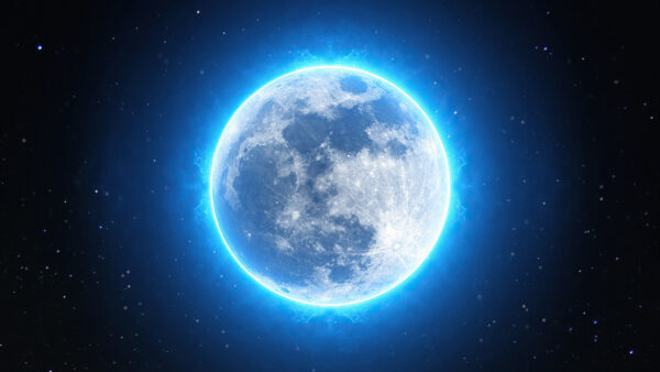 Wallpaper Starry, Full, Moon, Bright, Sky, Galaxy