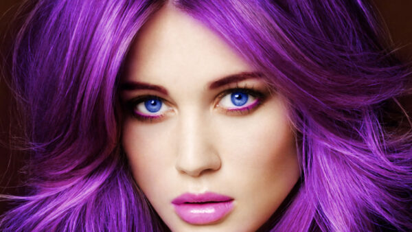 Wallpaper Purple, Eyes, Hair, Blue, And, Desktop, Girl