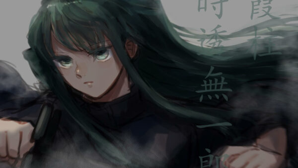 Wallpaper Muichirou, Anime, Slayer, Black, With, Tokitou, Demon, Hair, Desktop, Gray, Background