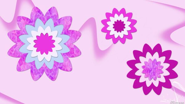 Wallpaper White, Purple, Pink, Abstract, Blue, Flowers, Desktop