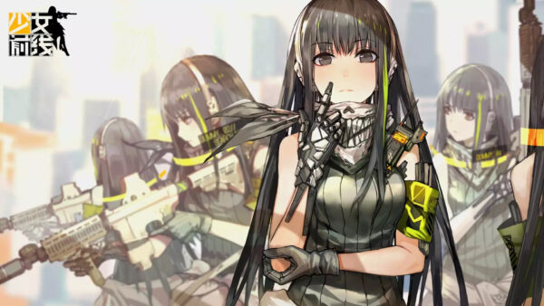 Wallpaper Guns, With, Buildings, Frontline, Girls, Games, M4A1, And, Desktop, Background