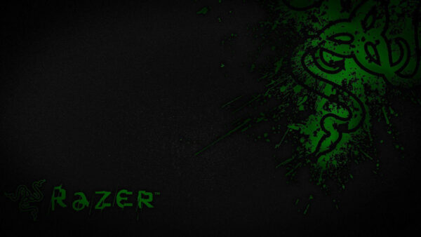 Wallpaper Desktop, Black, Green, Logo, Razer